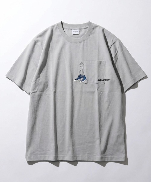CONVERSE（コンバース）の「2026SS CONVERSE/コンバース 吸水速乾 UVカット ワンポイント シューズ刺繍  ポケット付Tシャツ レディース メンズ（Tシャツ/カットソー・レディース・ホワイト/ホワイト系その他2/ブラック系その他/ブラック系その他2/ブラック/ブルー系その他/スミクロ/ホワイト系その他/ライトグレー・M/L/LL）」の19枚目の写真