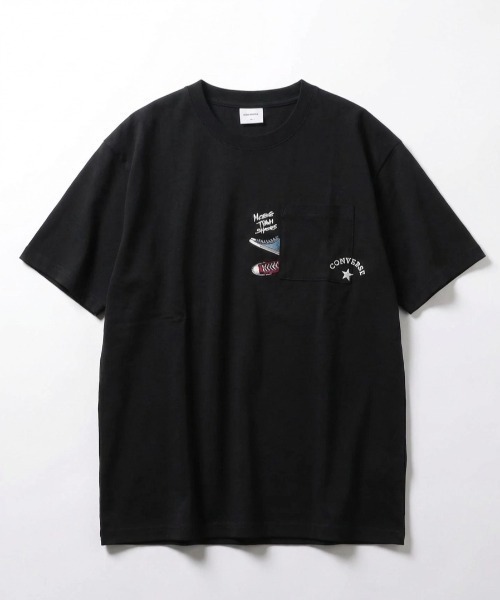 CONVERSE（コンバース）の「2026SS CONVERSE/コンバース 吸水速乾 UVカット ワンポイント シューズ刺繍  ポケット付Tシャツ レディース メンズ（Tシャツ/カットソー・レディース・ホワイト/ホワイト系その他2/ブラック系その他/ブラック系その他2/ブラック/ブルー系その他/スミクロ/ホワイト系その他/ライトグレー・M/L/LL）」の20枚目の写真
