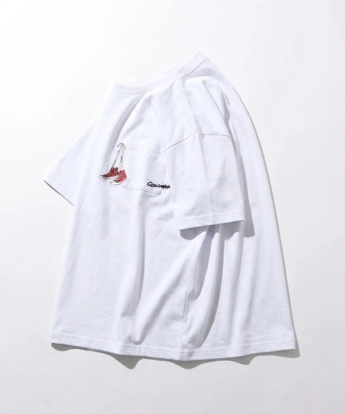 CONVERSE（コンバース）の「2026SS CONVERSE/コンバース 吸水速乾 UVカット ワンポイント シューズ刺繍  ポケット付Tシャツ レディース メンズ（Tシャツ/カットソー・レディース・ホワイト/ホワイト系その他2/ブラック系その他/ブラック系その他2/ブラック/ブルー系その他/スミクロ/ホワイト系その他/ライトグレー・M/L/LL）」の12枚目の写真