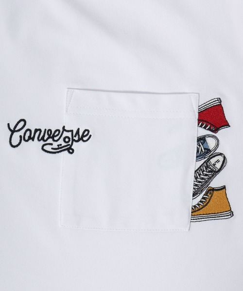 CONVERSE（コンバース）の「2026SS CONVERSE/コンバース 吸水速乾 UVカット ワンポイント シューズ刺繍  ポケット付Tシャツ レディース メンズ（Tシャツ/カットソー・レディース・ホワイト/ホワイト系その他2/ブラック系その他/ブラック系その他2/ブラック/ブルー系その他/スミクロ/ホワイト系その他/ライトグレー・M/L/LL）」の21枚目の写真