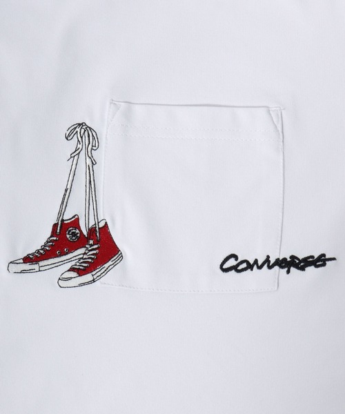 CONVERSE（コンバース）の「2026SS CONVERSE/コンバース 吸水速乾 UVカット ワンポイント シューズ刺繍  ポケット付Tシャツ レディース メンズ（Tシャツ/カットソー・レディース・ホワイト/ホワイト系その他2/ブラック系その他/ブラック系その他2/ブラック/ブルー系その他/スミクロ/ホワイト系その他/ライトグレー・M/L/LL）」の22枚目の写真