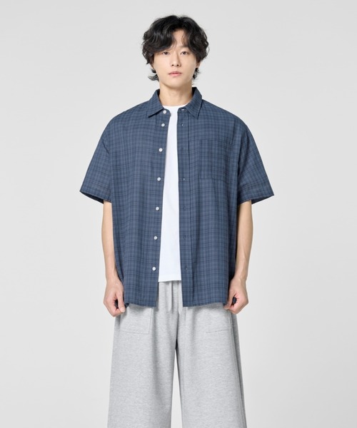 Vini(ヴィニ)の「ビンテージチェック フロントポケットハーフシャツ(Tシャツ/カットソー・メンズ・ブラック/ネイビー/ブラウン・MEDIUM/LARGE)」の8枚目の写真