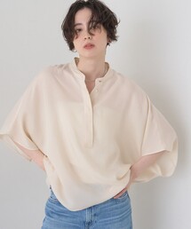 【セットアップ対応】キュプラフィブリルドレープスキッパーブラウス