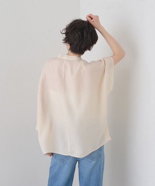 Rouge vif(ルージュヴィフ)の「【セットアップ対応】キュプラフィブリルドレープスキッパーブラウス(シャツ/ブラウス・レディース・グレー/グレイッシュベージュ/アイボリー・フリー)」の9枚目の写真