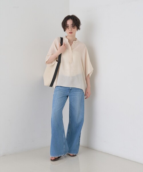 Rouge vif(ルージュヴィフ)の「【セットアップ対応】キュプラフィブリルドレープスキッパーブラウス(シャツ/ブラウス・レディース・グレー/グレイッシュベージュ/アイボリー・フリー)」の18枚目の写真