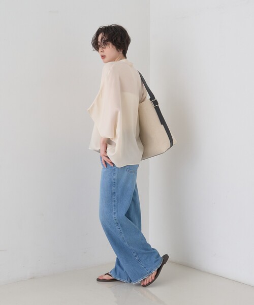 Rouge vif(ルージュヴィフ)の「【セットアップ対応】キュプラフィブリルドレープスキッパーブラウス(シャツ/ブラウス・レディース・グレー/グレイッシュベージュ/アイボリー・フリー)」の22枚目の写真