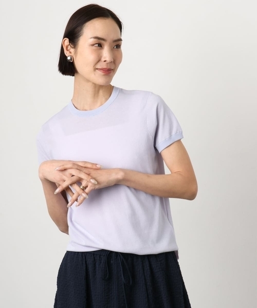 MICHEL KLEIN（ミッシェル・クラン）の「[アンサンブル対応]シアープルオーバー（ニット/セーター・レディース・ライラック/ブルー・38/40）」の2枚目の写真