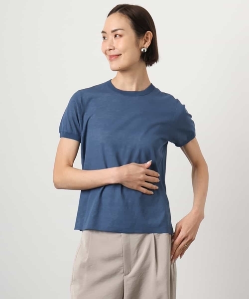 MICHEL KLEIN（ミッシェル・クラン）の「[アンサンブル対応]シアープルオーバー（ニット/セーター・レディース・ライラック/ブルー・38/40）」の3枚目の写真