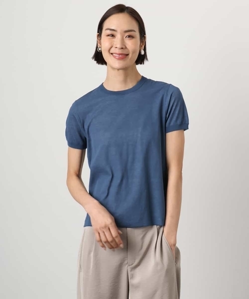 MICHEL KLEIN（ミッシェル・クラン）の「[アンサンブル対応]シアープルオーバー（ニット/セーター・レディース・ライラック/ブルー・38/40）」の4枚目の写真