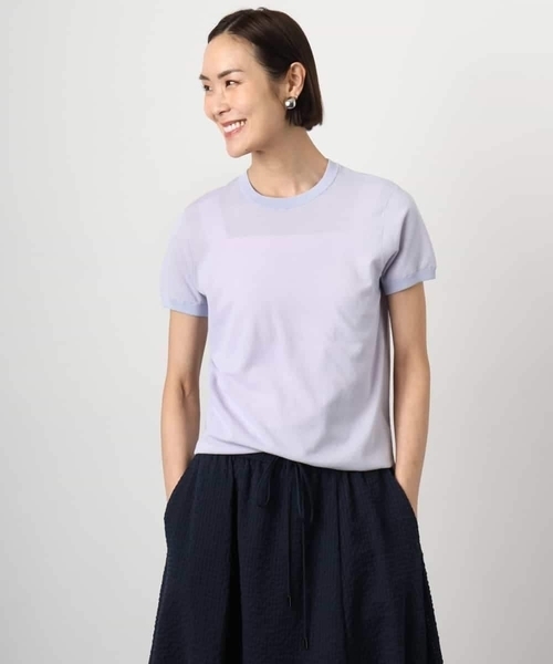 MICHEL KLEIN（ミッシェル・クラン）の「[アンサンブル対応]シアープルオーバー（ニット/セーター・レディース・ライラック/ブルー・38/40）」の13枚目の写真