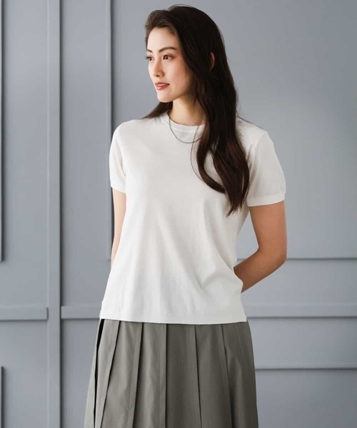 MICHEL KLEIN（ミッシェル・クラン）の「[アンサンブル対応]シアープルオーバー（ニット/セーター・レディース・ライラック/ブルー・38/40）」の14枚目の写真