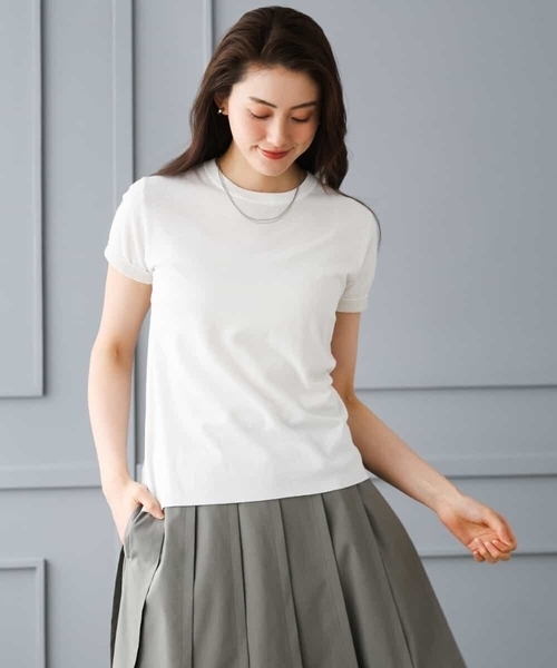 MICHEL KLEIN（ミッシェル・クラン）の「[アンサンブル対応]シアープルオーバー（ニット/セーター・レディース・ライラック/ブルー・38/40）」の15枚目の写真