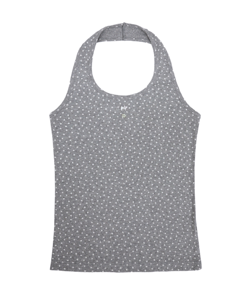 SIWEOL107（シウォル107）の「KAWAII Halter Sleeveless (Melange Grey)（Tシャツ/カットソー・レディース・ミックスグレー・FREE）」の2枚目の写真