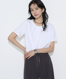 K.T KIYOKO TAKASE | コットン強撚ポンチ ドレープタックシャツ(Tシャツ/カットソー)