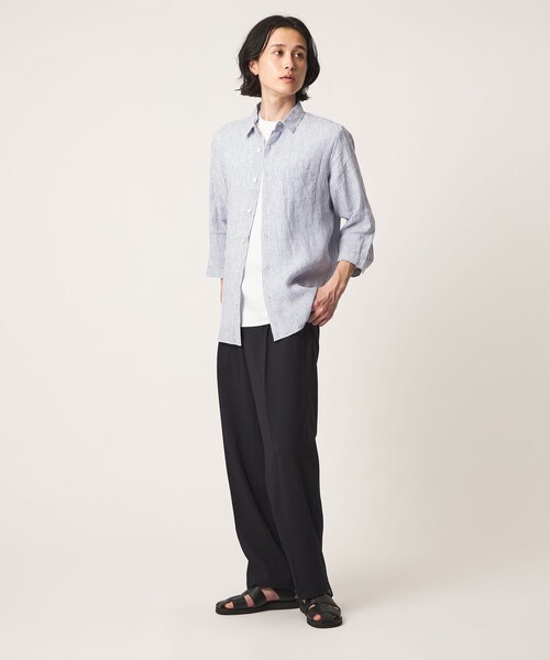 A DAY IN THE LIFE UNITED ARROWS(アデイインザライフユナイテッドアローズ)の「リネン シャンブレー ジャスト 7分袖 シャツ<A DAY IN THE LIFE>(シャツ/ブラウス・メンズ・ライトブルー/その他1/ナチュラル・L/XL/M/S)」の12枚目の写真