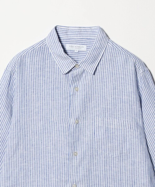 A DAY IN THE LIFE UNITED ARROWS(アデイインザライフユナイテッドアローズ)の「リネン シャンブレー ジャスト 7分袖 シャツ<A DAY IN THE LIFE>(シャツ/ブラウス・メンズ・ライトブルー/その他1/ナチュラル・L/XL/M/S)」の18枚目の写真