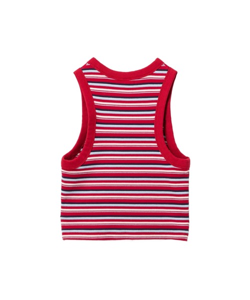 A BATHING APE（アベイシングエイプ）の「APEE BABY EMBROIDERY STRIPE CROP TANK TOP（タンクトップ・レディース・ブルー/バーガンディー・X-SMALL/SMALL）」の4枚目の写真