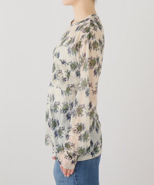 FUMIE TANAKA/フミエタナカ】sheer print longT シアープリント ロング