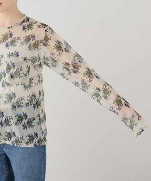 FUMIE TANAKA/フミエタナカ】sheer print longT シアープリント ロング
