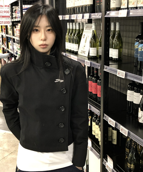 TANSANMAGNESIUM（タンサン マグネシウム）の「ビッグボタンハイネックジャケット（ブラック）（その他アウター・レディース・その他・O/S）」の2枚目の写真