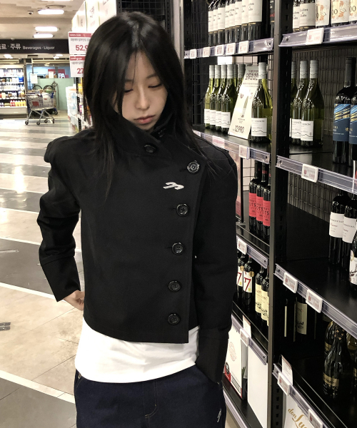TANSANMAGNESIUM（タンサン マグネシウム）の「ビッグボタンハイネックジャケット（ブラック）（その他アウター・レディース・その他・O/S）」の3枚目の写真
