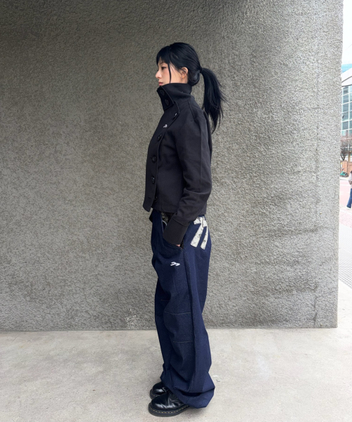 TANSANMAGNESIUM（タンサン マグネシウム）の「ビッグボタンハイネックジャケット（ブラック）（その他アウター・レディース・その他・O/S）」の4枚目の写真