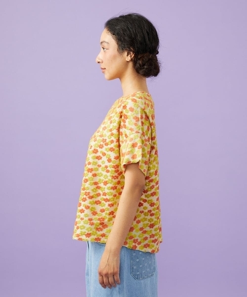 Jocomomola(ホコモモラ)の「Livia de flores フラワージャカードカットソー(Tシャツ/カットソー・レディース・アイボリー/ネイビー・40)」の14枚目の写真