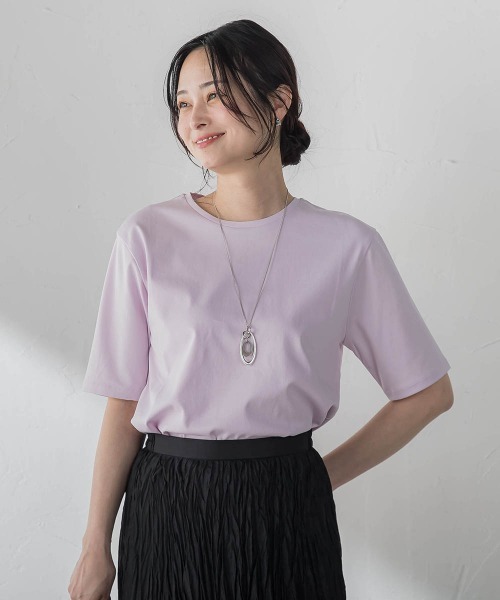 LAUTREAMONT(ロートレアモン)の「汗ジミ防止カットソー(Tシャツ/カットソー・レディース・ベージュ/チャコールグレー/ホワイト/ピンク/ブラック・9号/11号)」の5枚目の写真