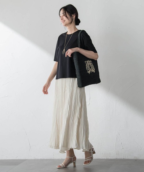 LAUTREAMONT(ロートレアモン)の「汗ジミ防止カットソー(Tシャツ/カットソー・レディース・ベージュ/チャコールグレー/ホワイト/ピンク/ブラック・9号/11号)」の9枚目の写真