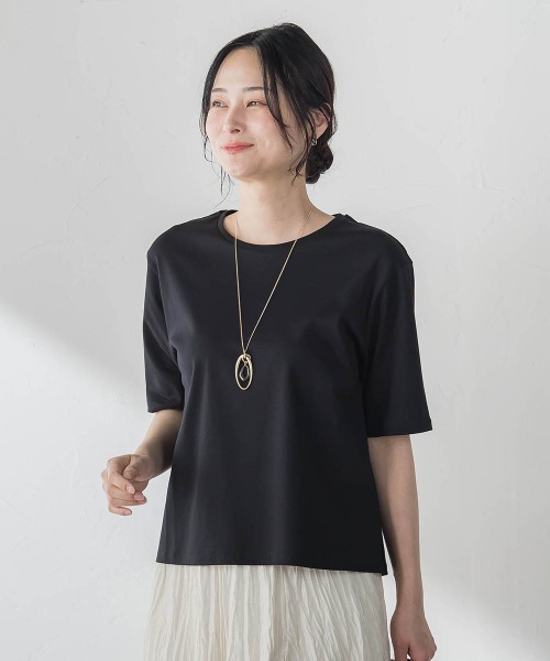 LAUTREAMONT(ロートレアモン)の「汗ジミ防止カットソー(Tシャツ/カットソー・レディース・ベージュ/チャコールグレー/ホワイト/ピンク/ブラック・9号/11号)」の6枚目の写真