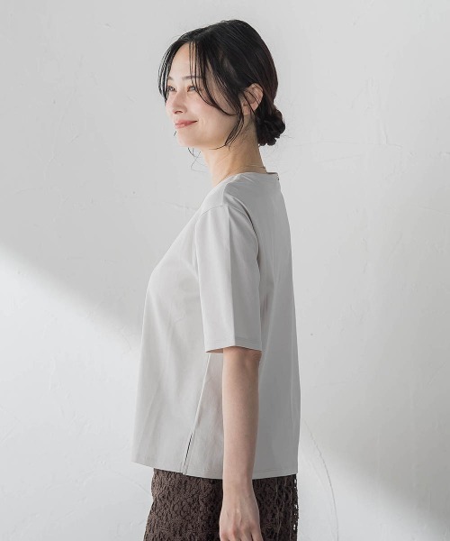 LAUTREAMONT(ロートレアモン)の「汗ジミ防止カットソー(Tシャツ/カットソー・レディース・ベージュ/チャコールグレー/ホワイト/ピンク/ブラック・9号/11号)」の14枚目の写真
