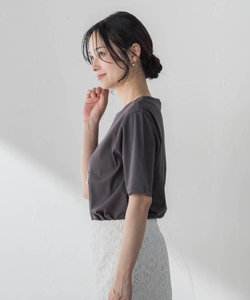 LAUTREAMONT(ロートレアモン)の「汗ジミ防止カットソー(Tシャツ/カットソー・レディース・ベージュ/チャコールグレー/ホワイト/ピンク/ブラック・9号/11号)」の19枚目の写真