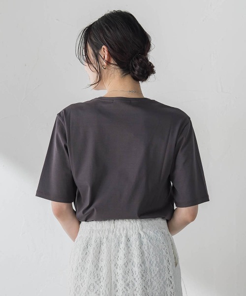 LAUTREAMONT(ロートレアモン)の「汗ジミ防止カットソー(Tシャツ/カットソー・レディース・ベージュ/チャコールグレー/ホワイト/ピンク/ブラック・9号/11号)」の20枚目の写真