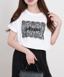 EGLANTINE フロントレースロゴカットソー 半袖