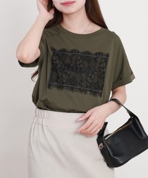 EGLANTINE フロントレースロゴカットソー 半袖