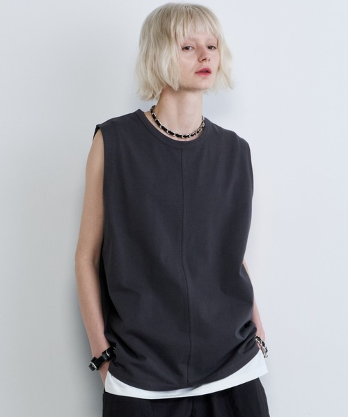 AFF AIVER(エイエフエフアイバー)の「AFF AIVER 吸水速乾天竺 センターシーム N/S TEE(Tシャツ/カットソー・メンズ・チャコールグレー/オフホワイト/ブラック・LARGE/MEDIUM/SMALL)」の1枚目の写真