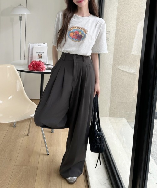 Ada.（エイダ）の「ヴィンテージ ライク フルーツ ロゴ 半袖 Tシャツ（Tシャツ/カットソー・レディース・ライトグレー/ホワイト/チャコール/アイボリー・FREE）」の16枚目の写真