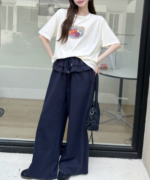 Ada.（エイダ）の「ヴィンテージ ライク フルーツ ロゴ 半袖 Tシャツ（Tシャツ/カットソー・レディース・ライトグレー/ホワイト/チャコール/アイボリー・FREE）」の10枚目の写真