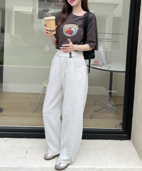 Ada.（エイダ）の「ヴィンテージ ライク フルーツ ロゴ 半袖 Tシャツ（Tシャツ/カットソー・レディース・ライトグレー/ホワイト/チャコール/アイボリー・FREE）」の21枚目の写真
