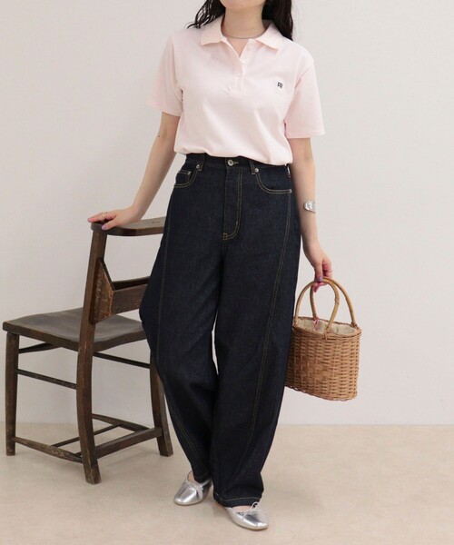 fredy emue（フレディエミュ）の「FR刺しゅうCOTTONポロシャツ（ポロシャツ・レディース・ホワイト系その他/グリーン系その他/ベビーピンク/チャコールグレー/ブラック系その他・38）」の8枚目の写真