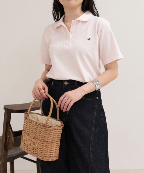 fredy emue（フレディエミュ）の「FR刺しゅうCOTTONポロシャツ（ポロシャツ・レディース・ホワイト系その他/グリーン系その他/ベビーピンク/チャコールグレー/ブラック系その他・38）」の12枚目の写真