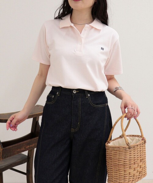 fredy emue（フレディエミュ）の「FR刺しゅうCOTTONポロシャツ（ポロシャツ・レディース・ホワイト系その他/グリーン系その他/ベビーピンク/チャコールグレー/ブラック系その他・38）」の15枚目の写真
