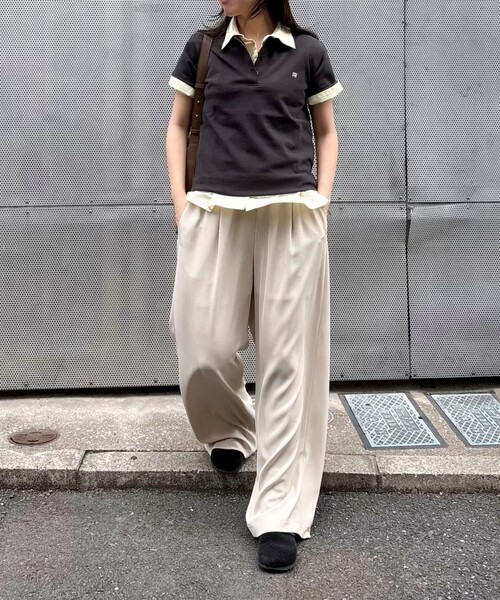 fredy emue（フレディエミュ）の「FR刺しゅうCOTTONポロシャツ（ポロシャツ・レディース・ホワイト系その他/グリーン系その他/ベビーピンク/チャコールグレー/ブラック系その他・38）」の17枚目の写真