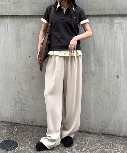 fredy emue（フレディエミュ）の「FR刺しゅうCOTTONポロシャツ（ポロシャツ・レディース・ホワイト系その他/グリーン系その他/ベビーピンク/チャコールグレー/ブラック系その他・38）」の18枚目の写真