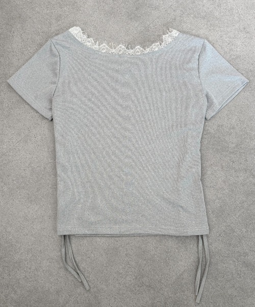SHEPP(シープ)の「リボンシャーリングボートネック半袖ロゴTシャツ(Tシャツ/カットソー・レディース・グレー・F)」の10枚目の写真