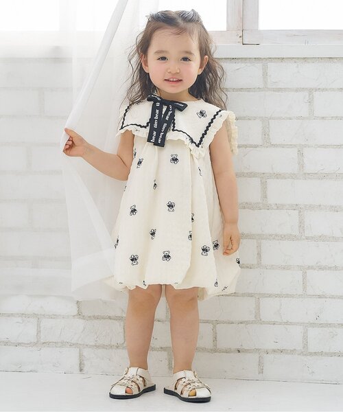 apres les cours(アプレレクール)の「tiny bear2WAYワンピース(ワンピース・キッズ・サックスブルー/アイボリー・100/80/120/110/90)」の11枚目の写真