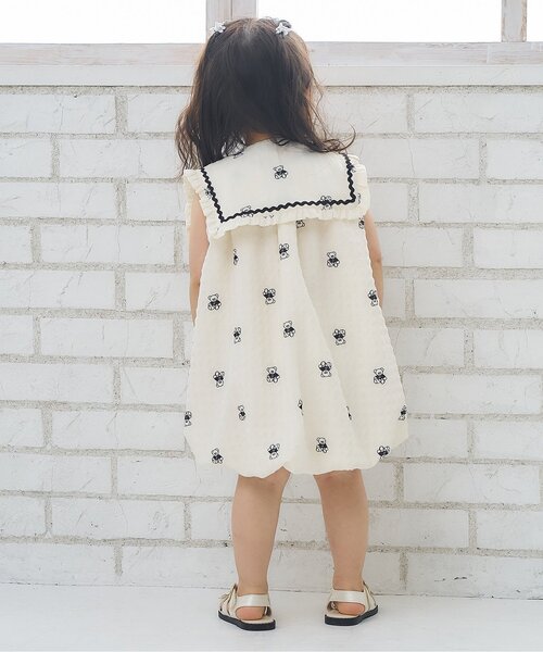 apres les cours(アプレレクール)の「tiny bear2WAYワンピース(ワンピース・キッズ・サックスブルー/アイボリー・100/80/120/110/90)」の12枚目の写真