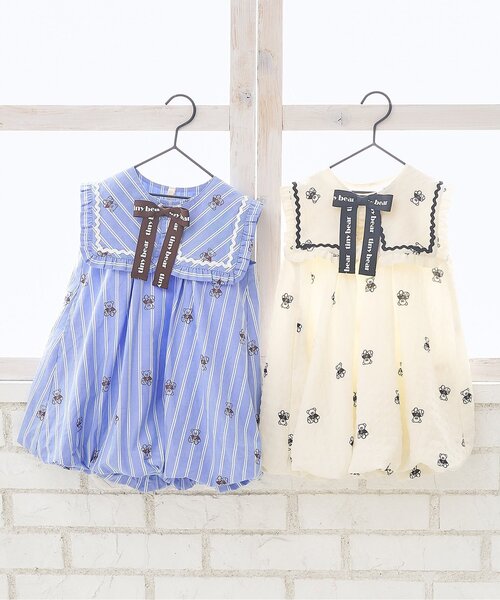 apres les cours(アプレレクール)の「tiny bear2WAYワンピース(ワンピース・キッズ・サックスブルー/アイボリー・100/80/120/110/90)」の14枚目の写真