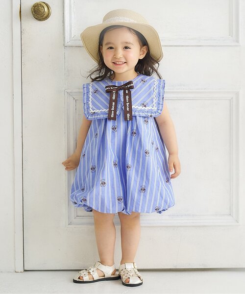 apres les cours(アプレレクール)の「tiny bear2WAYワンピース(ワンピース・キッズ・サックスブルー/アイボリー・100/80/120/110/90)」の16枚目の写真