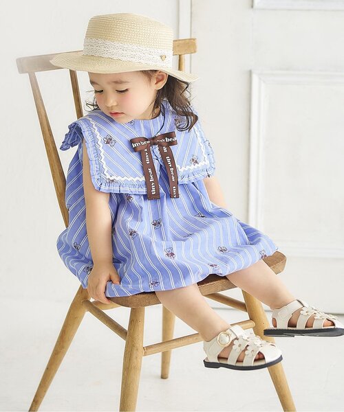 apres les cours(アプレレクール)の「tiny bear2WAYワンピース(ワンピース・キッズ・サックスブルー/アイボリー・100/80/120/110/90)」の18枚目の写真
